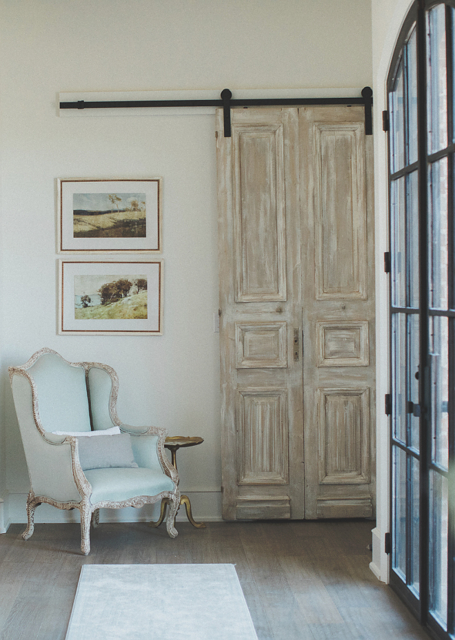 Antique French Door hung with barn door hardware Whitewashed Antique French Door hung with barn door hardware Antique French Door hung with barn door hardware Antique French Door hung with barn door hardware Antique French Door hung with barn door hardware #AntiqueFrenchDoor #antiquedoorhungwithbarndoorhardware