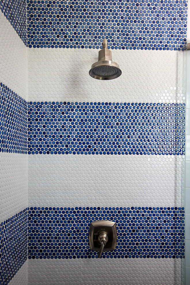 Shower Blue and white penny tile Shower Blue and white penny tile Shower Blue and white penny tile Shower Blue and white penny tile #Shower #Blueandwhitetile #pennytile