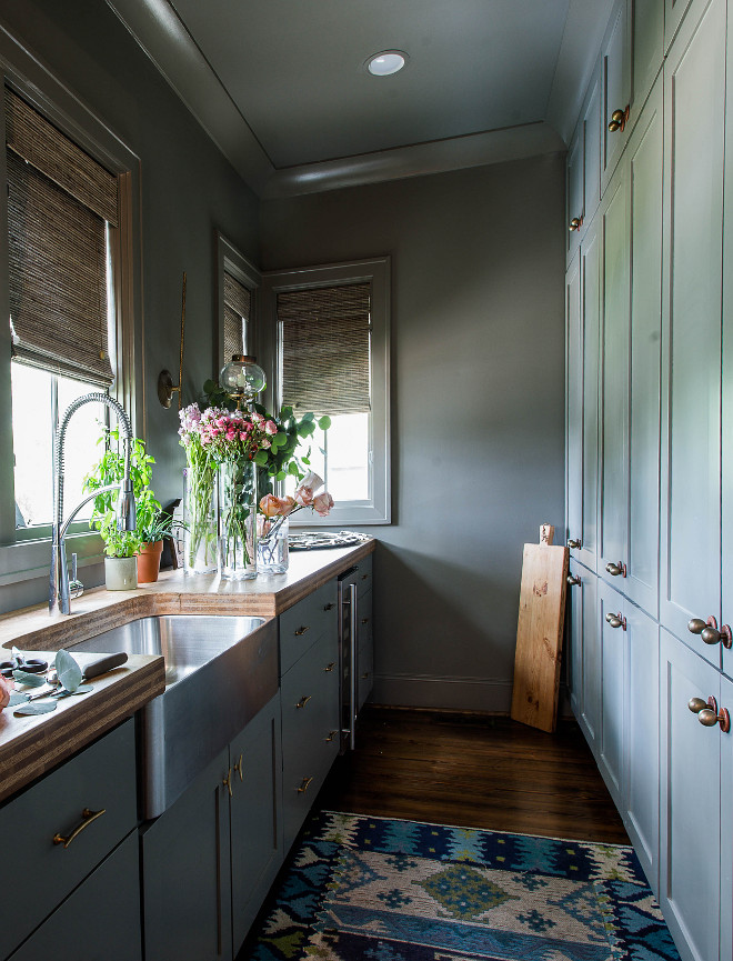 Grey Pantry Paint Color Pratt & Lambert Woodwitch Grey Pantry Paint Color Grey Pantry Paint Color #GreyPantry #GreyPaintColor