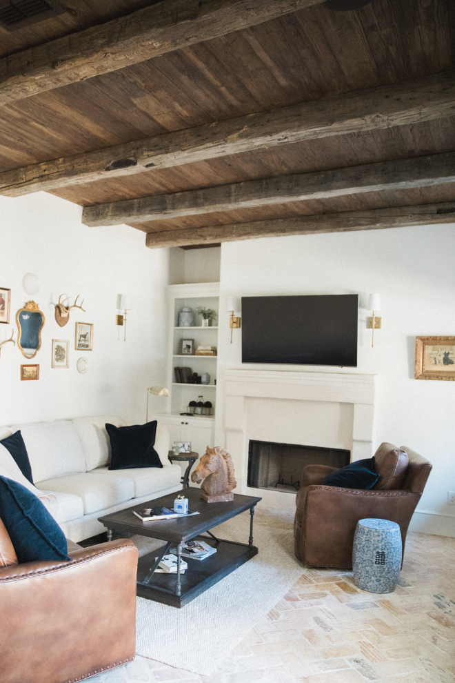 Rustic Den with distressed beamed ceiling and planks Rustic Den Rustic Den Rustic Den Rustic Den #RusticDen