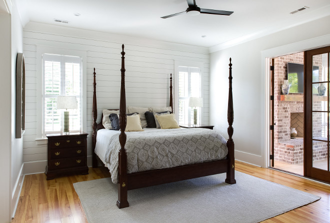 Southern Master Bedroom with Shiplap