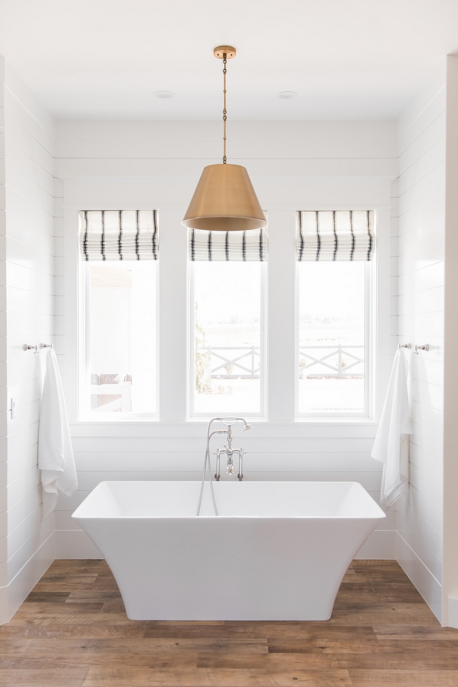 Modern farmhouse bathroom white bathroom shiplap