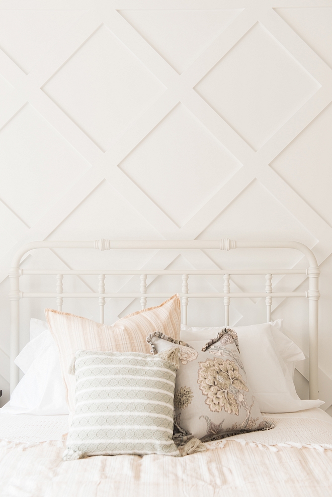 Benjamin Moore Chantilly Lace Diamond Grid Board and Batten