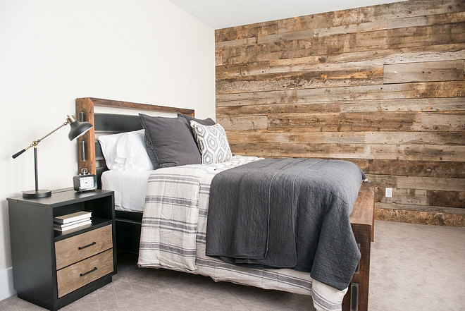 Farmhouse bedroom with Barnwood Shiplap