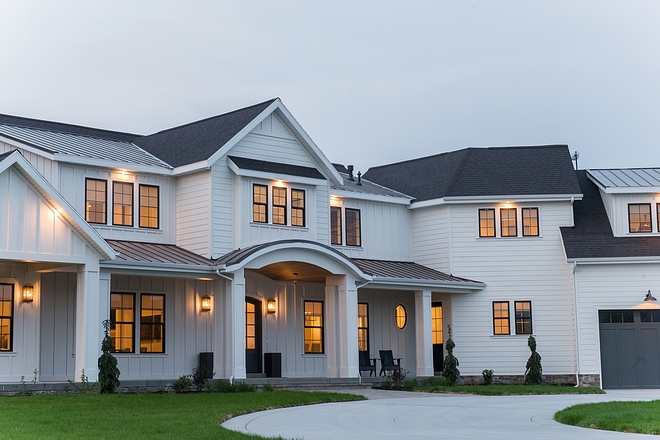 White exterior with black windows