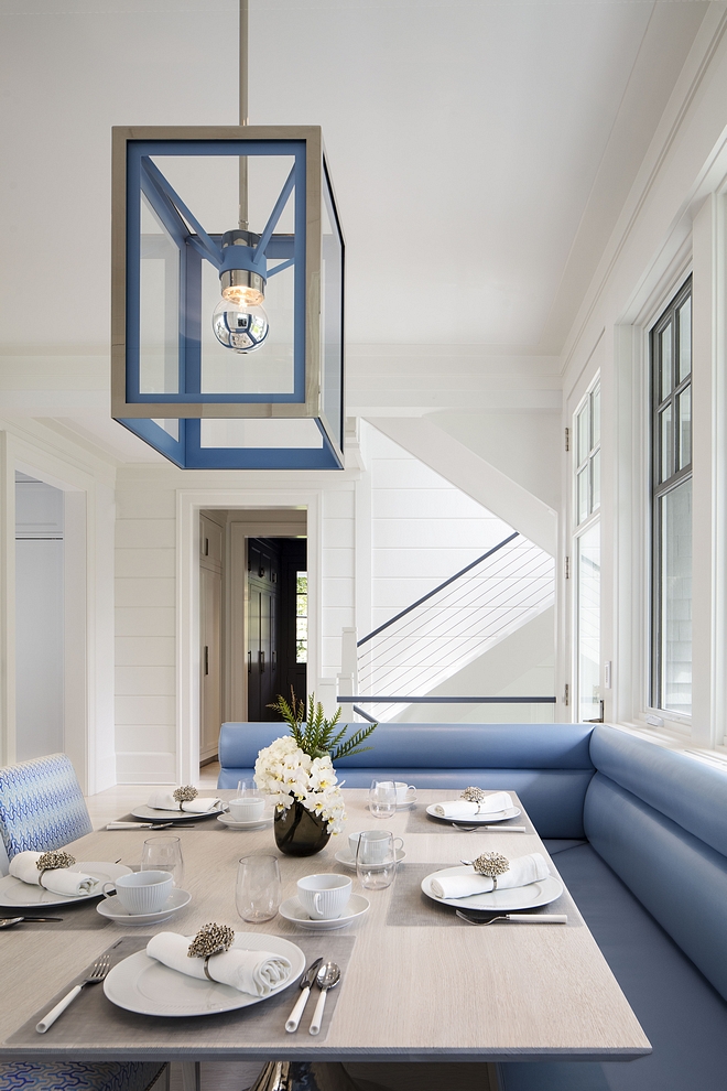 Blue and White Breakfast Nook Modern Blue and White Breakfast Nook Blue and White Breakfast Nook #BlueandWhite #BreakfastNook