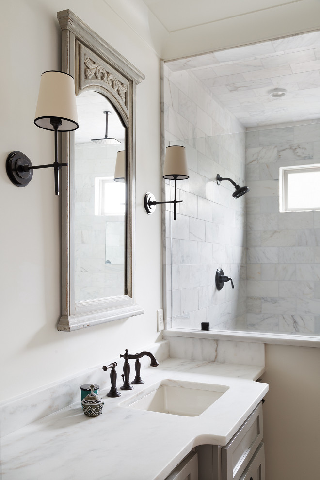 Bathroom with neutral paint color sources on Home Bunch