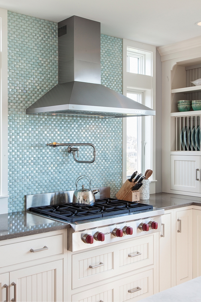 Turquoise backsplash 