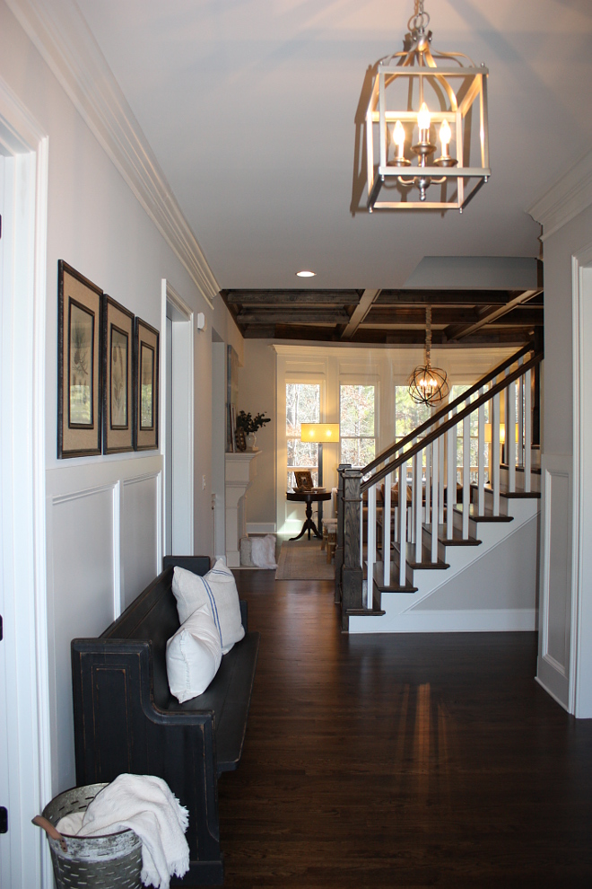 Hardwood flooring 2.25" site finished red oak hardwood in Jacobean