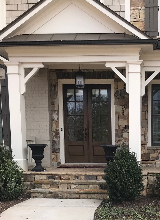 Wood stained front door