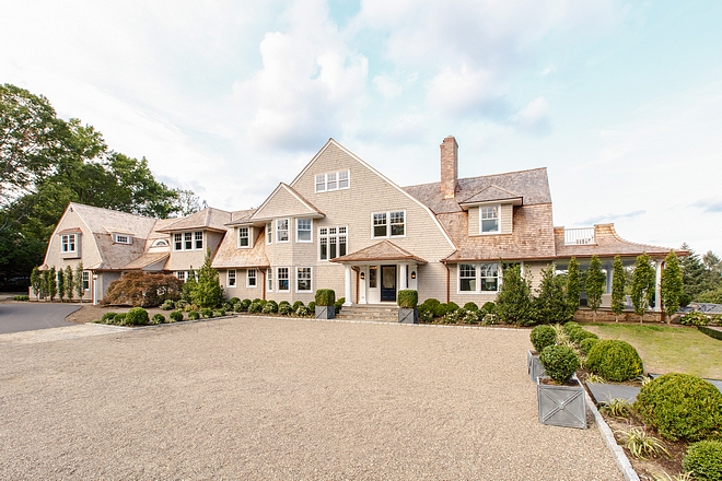 Gambrel Shingle-style Home exterior front facade 