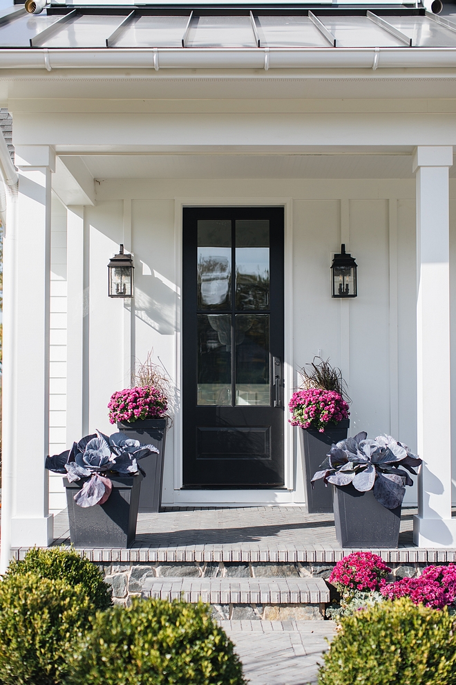 Black Front Door Farmhouse with Black Front Door Black Front Door Black Front Door #BlackFrontDoor