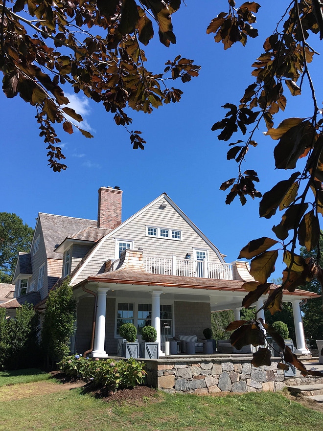 Copper gutters with Cedar shingle roof and siding 