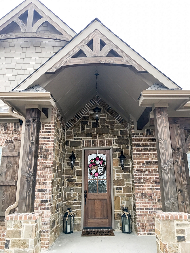 Stone and Brick exterior Home exterior with Stone and Brick exterior and Stained Timber Stone and Brick exterior Stone and Brick exterior