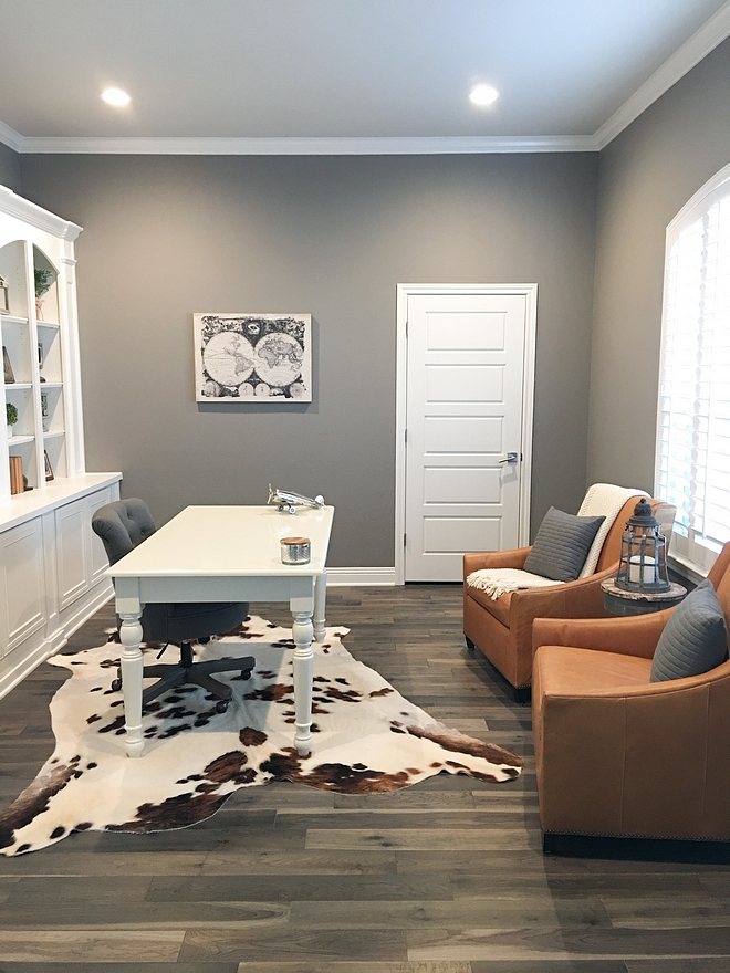 Sherwin Williams Dovetail Grey Home Office Paint Color #SherwinWilliamsDovetail 