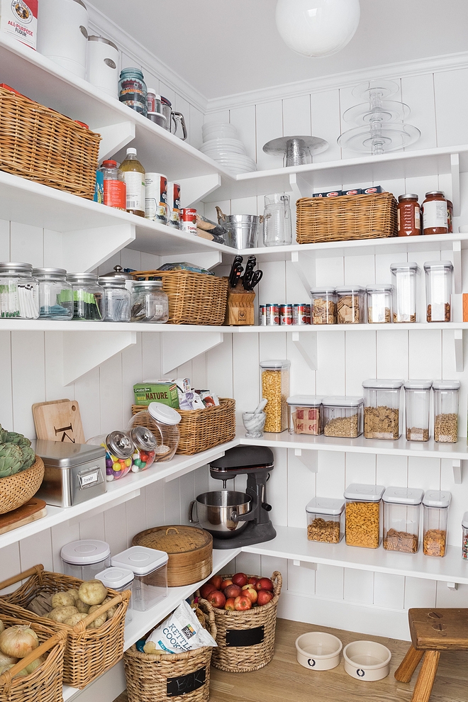 Pantry features shelves and vertical shiplap pantry Pantry features shelves and vertical shiplap pantry #Pantry #pantryshelves #verticalshiplap #pantry