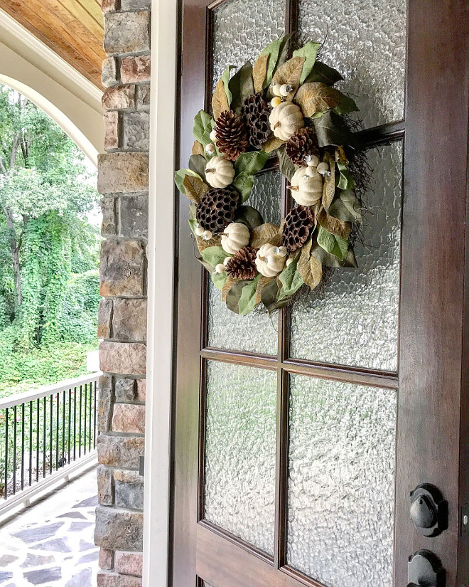 Miniwax Dark Walnut Glass and wood front door source on Home Bunch