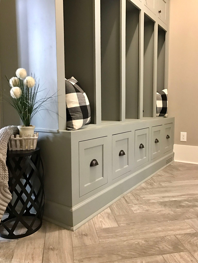 Herringbone mudroom floor tile source on Home Bunch