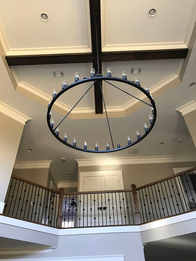 Living Room Chandelier Two-story ceiling chandelier source on Home Bunch Living Room Chandelier #LivingRoomChandelier #LivingRoom #Chandelier