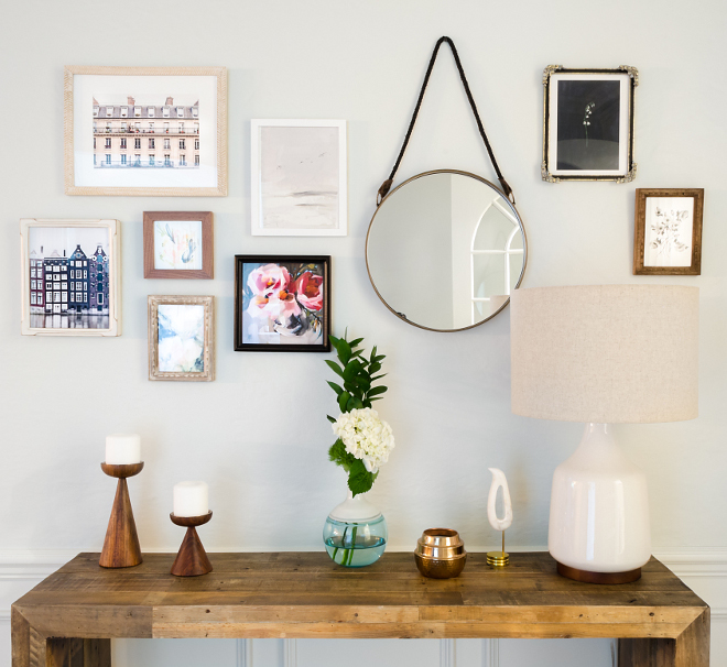 Foyer Wall Decor Ideas Foyer Wall Decor Prints, Console Table and Mirror sources on Home Bunch